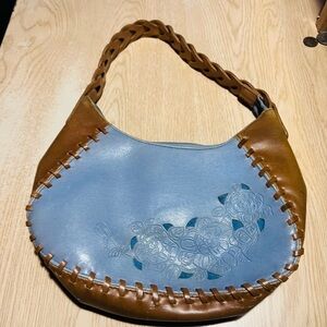 Brown and Blue Women's Bag
